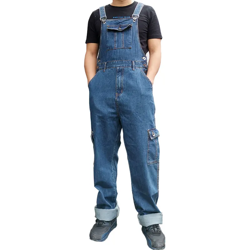 

Jeans for Men Men's Denim Overalls Men's Overalls Jumpsuit Multi-pocket strap Straight pants Blue jeans More sizes 30-44 46