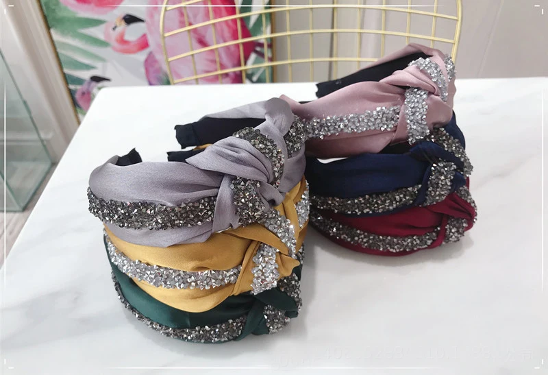 Модный корейский стиль кружева горный хрусталь hairband для женщин девочек мода сексуальный простой Кристальный обруч для волос аксессуары для волос