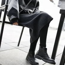 Осенне зимняя трикотажная Макси-юбка Женская Плюс Размер винтажная черная длинная юбка уличная Высокая талия сексуальные юбки Харадзюку