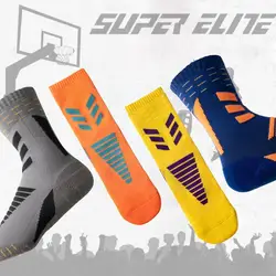 Men's Tube Socks Thicken Warm Breathable Sweat Absorbent Towel Basketball Socks Trend Sports Bottom Socks Y8q7