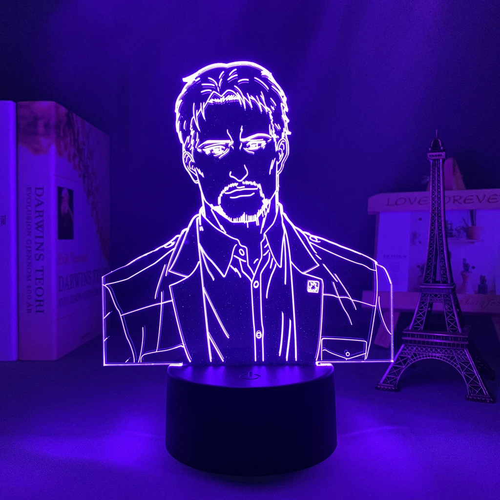 3d Led Night Light Anime Attack on Titan Reiner Braun for Bedroom Decor Light Kids Birthday Gift  Attack on Titan 3d Lamp USB star wars night light