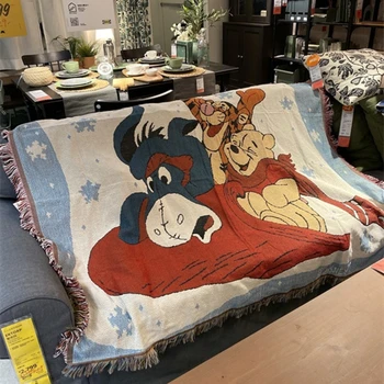 

Export Cartoon Blanket Sofa Towel Outdoor Winnie the Pooh Blanket Cotton Children's Room Decoration Blanket