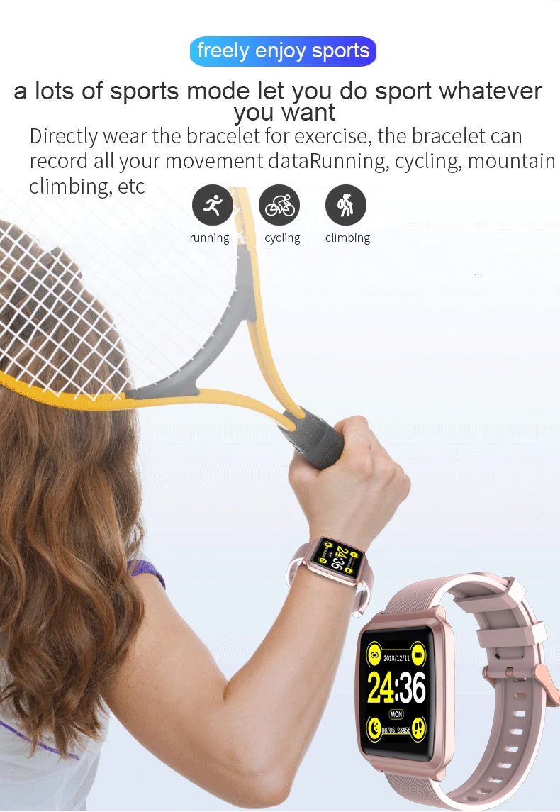 Смарт-браслет Wearpai KY116 часы с подсчетом калориий пульсометр напоминание о звонке фитнес-браслет с датчиком активности