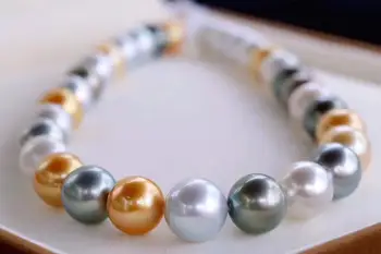 

D323 Pearl Neckalce Fine Jewelry Natural 11-14mm Fresh Water Mix Color Pearls Necklaces for Women Fine Presents