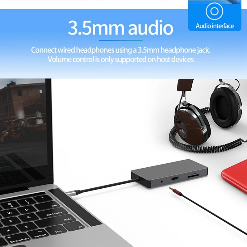 Blueendless 10 в 1 USB C концентратор мульти HDMI адаптер к USB 3,0 кард-ридер USB-C 3,1 Для MacBook Pro VGA LAN порт-SCL
