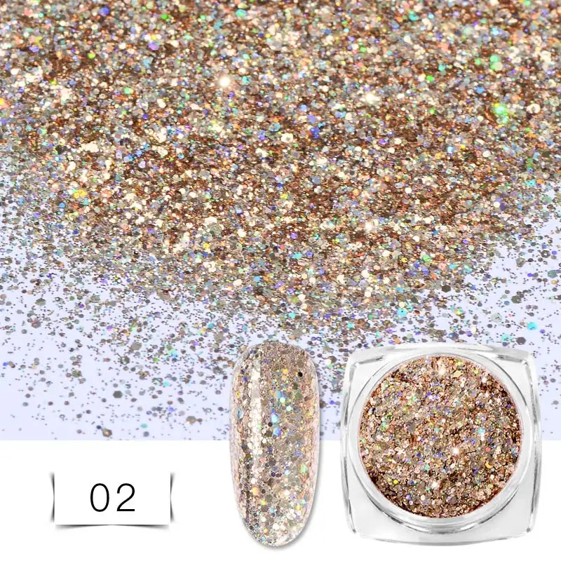 Nail Glitter Dip Powder Set Pigment Dipping Powder Shiny Rose Gold Shining Chrome Powder UV Gel Polish Nail Art Decoration Tool - Цвет: DS05604