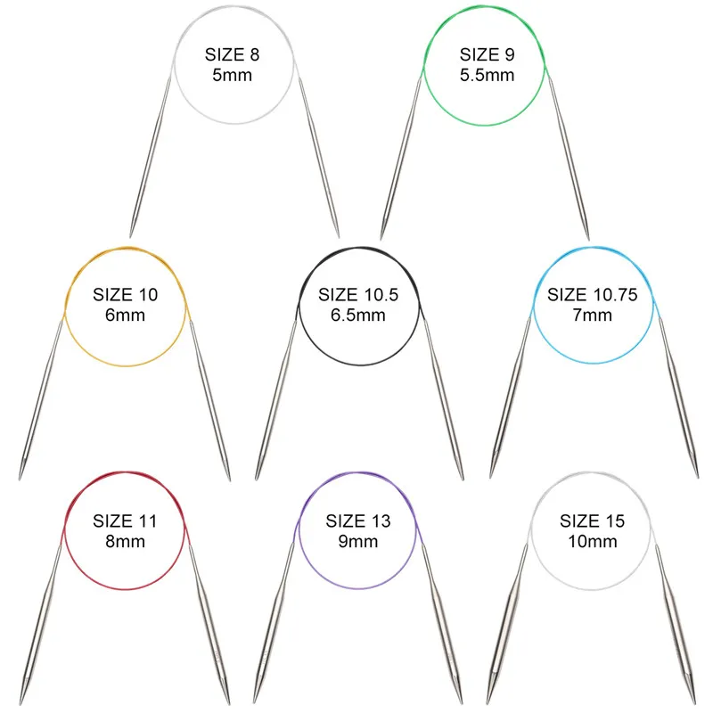 14 Sizes 2.25-10.0mm Stainless Steel Circular Knitting Needles Crochet Needles for Knitting DIY Weaving Tools 40/80/100/120cm crochet needles knitting supplies knitting needles knitting material weaving tools