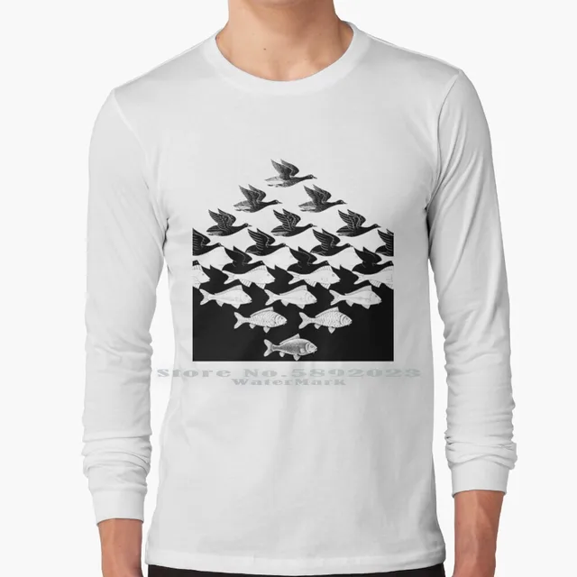 Mc Escher camisetas Sky And Water I para hombres y mujeres, camisa 1938 de  algodón puro con impresiones de carteles, talla grande M C, 100%|Camisetas|  - AliExpress