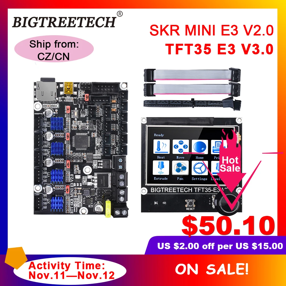 BIGTREETECH SKR MINI E3 V2.0+TFT35 E3 V3.0 Touch Screen Motherbaord Integrate TMC2209 For Ender 3 pro Printer Cr10 Updated afbeelding