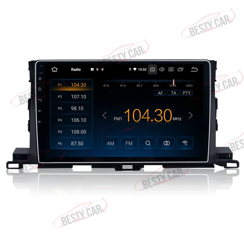 Clearance Android 9.0 Car Multimedia Player Stereo GPS for Toyota HIGHLANDER 2015-Navigation Head Unit Radio DSP 2.5D+IPS 4