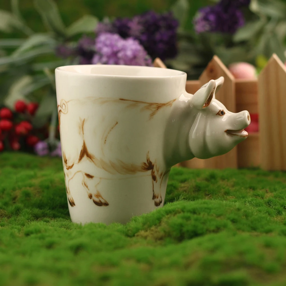 350 мл 3D Ручная роспись милые животные керамическая чашка для воды Creativeing Кофе Чай