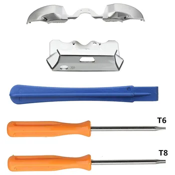 

Replace Tools Anti Slip LB Controller Parts Silver Plating Kit Manual Bumper Button Screwdriver Set Game for XBOX One Elite