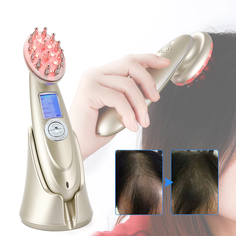 

Laser comb Electric Hair Brushes 5 in 1 rf ems RED Laser Therapy light vibrate massager Hair Growth Anti Hair Loss hair care