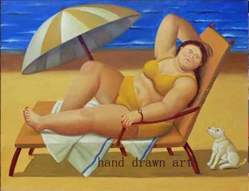 

Artist's perfect high-quality hand-painted abstract oil paintings, reproduced by Fernando Botero, fat abstract human girl