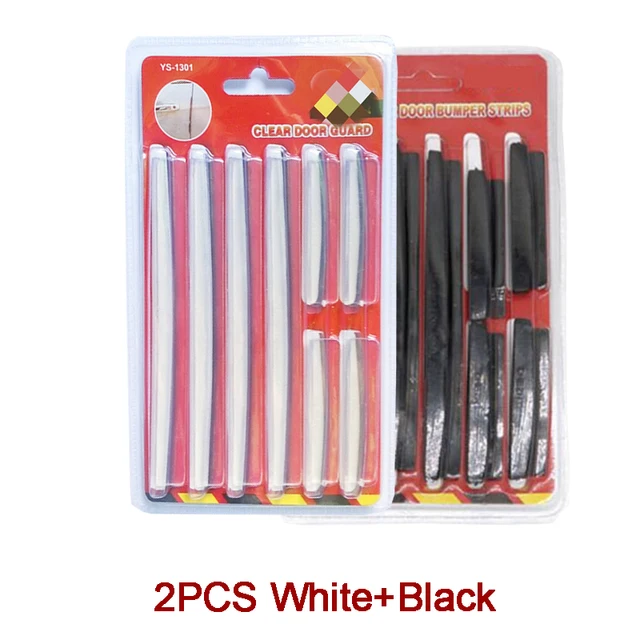 8pcs/set Car Door Side Edge Protector Strip Auto SUV Scrape Guard Bumper Handle Protective Cover Sticker Universal Auto Decal 2PCWhite Black