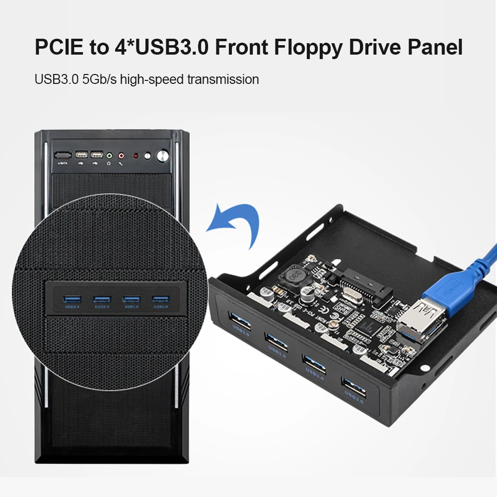 

5 Гбит/с PCI-E 1X к USB 3,0 PC Передняя панель 4 порта USB PCIe хаб адаптер с PCI Express переходная Карта подходит для дискового накопителя