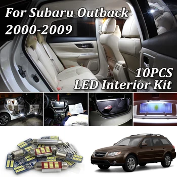 

10Pcs White Canbus Error Free LED interior lamp light Package Kit for Subaru Outback LED interior light Kit (2000-2009) + Tool