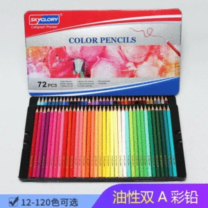 Oil colored lead children's sketch painted colored lead 72/120 color pencil iron box