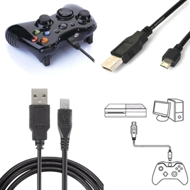 Новый 1 м длинный черный USB кабель зарядного устройства для Sony Playstation PS4 4