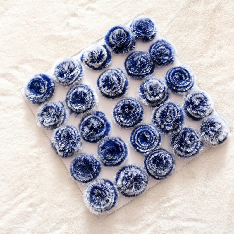 DIY Genuine Rabbit Fur Pom Flower Fluffy 5cm for Hat Clothe Scarf Cap Glove Accessories Craft Materials Crafting | Дом и сад