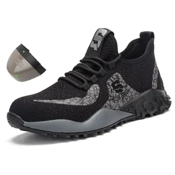 

Safety shoes men breathable anti-smashing anti-piercing work Boots steel toe cap outdoor protective labor Sneaker men boots