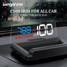 GEYIREN – C500 Auto OBD2 GPS HUD affichage tête haute, pare-brise EOBD, compteur de vitesse, projecteur numérique, accessoires pour toutes les voitures
