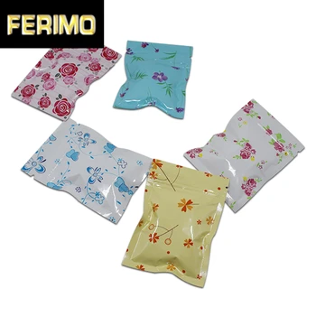 

200Pcs/Lot Aluminum Foil Zip Lock Printing Packaging Bags Self Seal Mylar Foil Resealable Food Packing Pouch Party Package Bag
