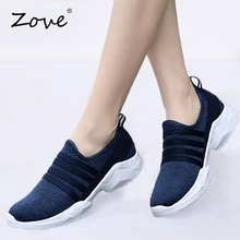 ZOVE Для женщин на плоской подошве; кроссовки на плоской подошве; сезон осень; дышащая Слипоны женские светильник прогулочная обувь на плоской подошве Повседневное балетки на плоской подошве; лоферы