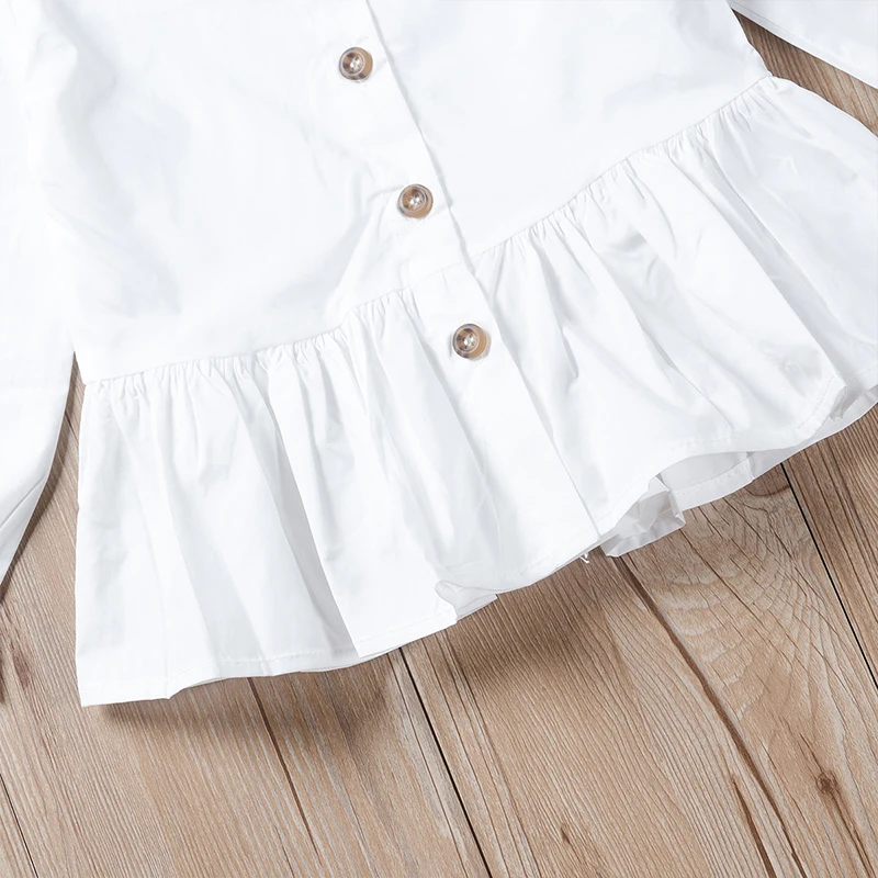 Babyinstar От 2 до 6 лет белая блузка, рубашки для девочек Костюмы детская блузка для малышей, рубашки для детей, блузка для девочек, верхняя одежда для малышей
