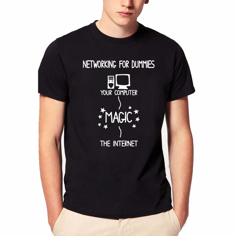 

Summer Networking For Dummies t shirt Funny Geek Nerd It Computer Gift Programmer casual new men t shirt boyfriend gift