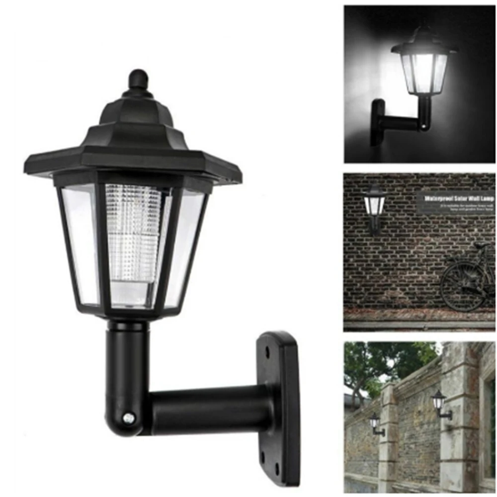 

2020 new retro waterproof white light LED solar light powered wall lamp wall lamp outdoor garden fence door sidewalk