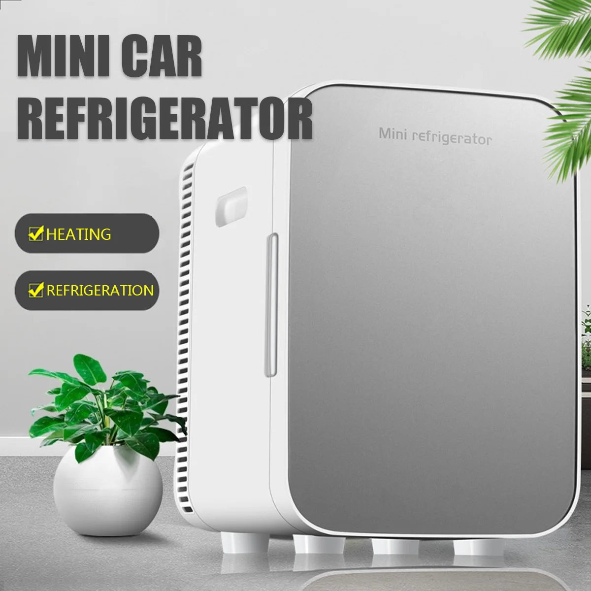 15L Car Home Auto Refrigerator Dual Core Freeze Heating Food Fruit Storage Fridge Cooler for Home Travel Camping DC12-24V/AC220V firares mini fridge