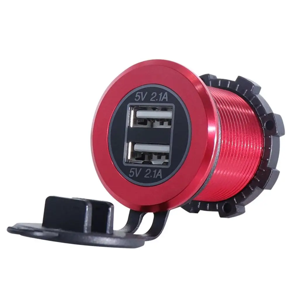 red DC 12 V-24 V 4.2A Dual USB светодиодный Авто Зарядное устройство для мото Авто Грузовик ATV Лодка адаптер розетка Мощность Зарядное устройство s - Цвет: red