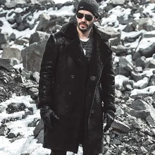Burst мужские пальто из натуральной кожи Длинные Оригинальные кожаные ветровки оригинальные Экологичные меховые зимние куртки мужские теплые кожаные пальто s