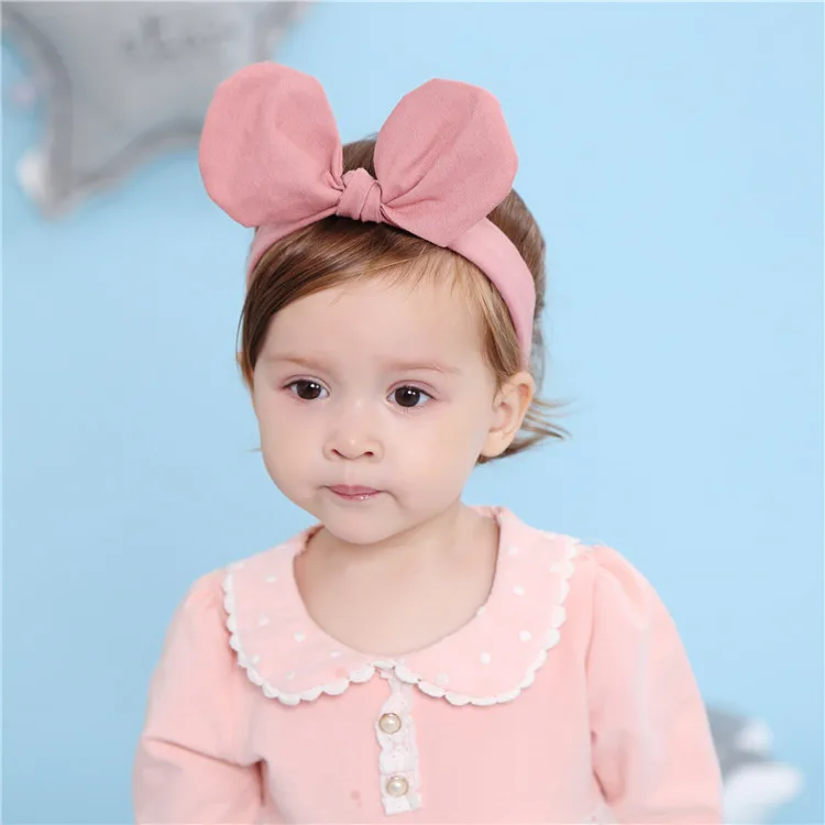 

1Pcs Fashion Baby Girl Hair Accesories Cotton Linen Fabric Cute Bows Hair Bands Newborn Baby Headbands Elastic Jewelry