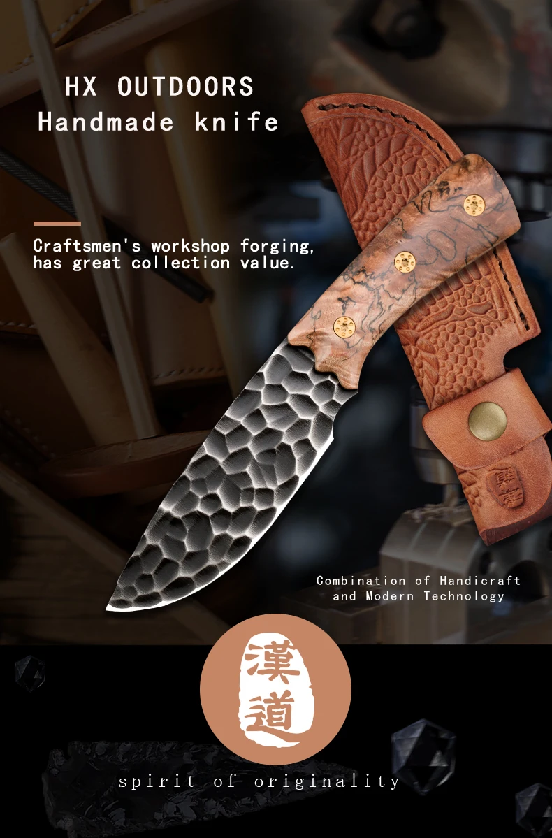 HX на открытом воздухе Классические ножи D2 Сталь хорошая твердость милый деревянный завод новая модель D-202 ручной ковки нож