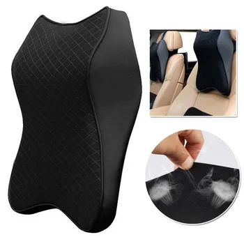 

36cmx30cm Car Seat Pillows Headrest Pad Memory Foam Head Neck Rest Support Cushion Interior Parts Neck Pillow