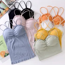 Женский Мягкий Топ, короткий жилет, модный кружевной топ-труба с перекрестной спинкой, топы, нижнее белье T