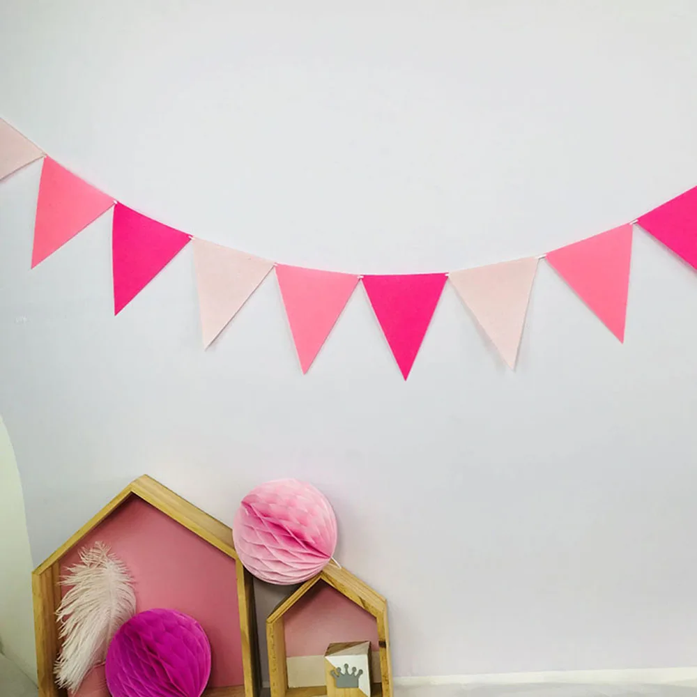 2.5m DIY Multicolor Bunting Banners Garland Flags Pendant for Baby Shower Birthday Party Home Decorations