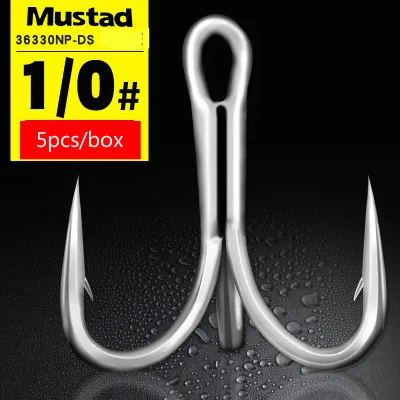 Mustad тройные Крючки 36330 прочные острые Твердые колючие Anzuelos Глубокий Океан кальмар сельдь Три якоря рыболовный крючок Рыболовные снасти Pesca - Цвет: Белый