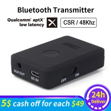 MR250 aptX Bluetooth передатчик с низкой задержкой 3,5 мм AUX In Bluetooth передатчик беспроводной аудио адаптер для ТВ/ПК