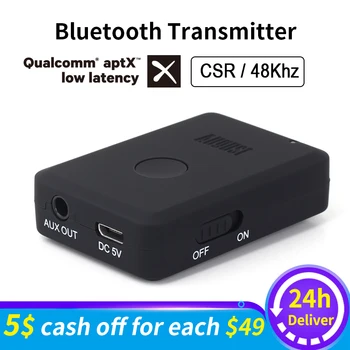 

MR250 aptX Low Latency Bluetooth Transmitter 3.5mm AUX In Bluetooth Sender Wireless Audio Adapter for TV / PC