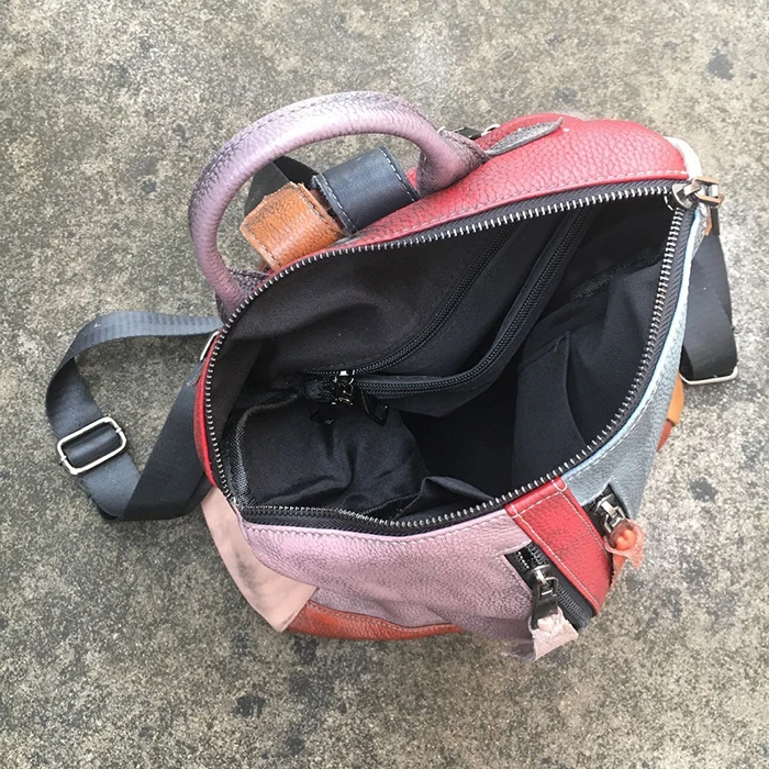 Feminina de Couro Retrô em Couro de Vaca com Grande Capacidade para Uso Mochila Genuíno Bolsa Casual Vintage 18 High Quality Bolsas e Malas