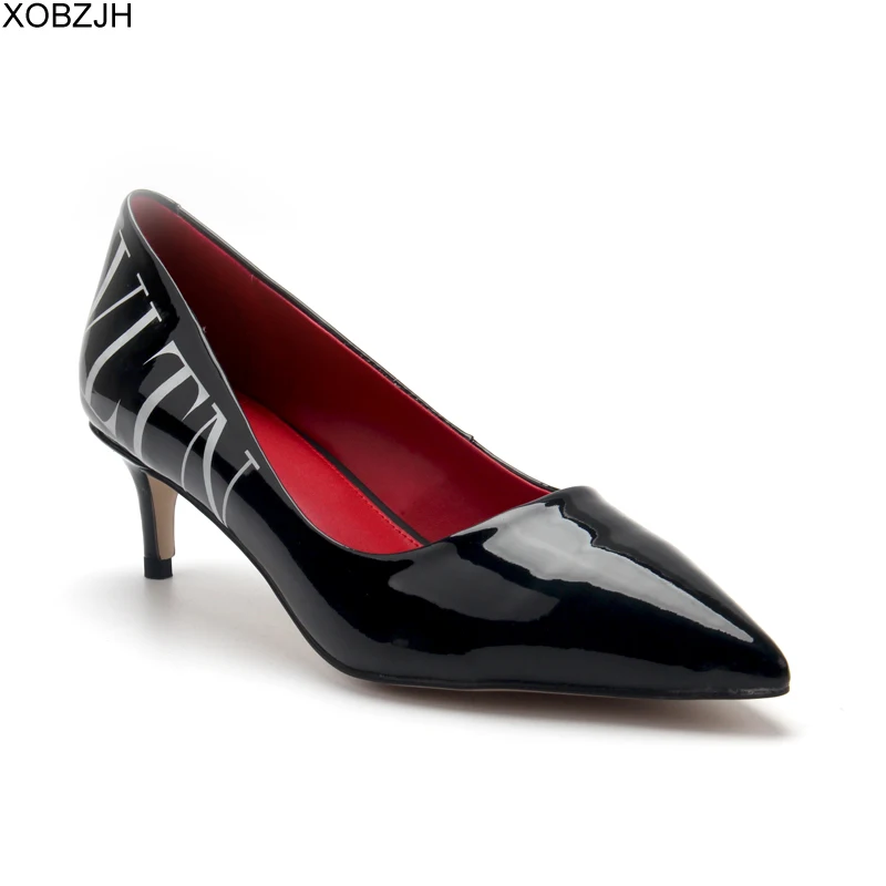 Итальянская дизайнерская обувь на высоком каблуке для офиса; женские туфли-лодочки на каблуке; коллекция года; Роскошные модные брендовые туфли-лодочки; черные женские туфли; женская обувь; большие размеры