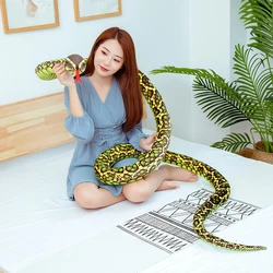 Adorável simulação cobra brinquedos de pelúcia cobra gigante animais python macio recheado bonecas bithday presentes das crianças brinquedos para casa deco