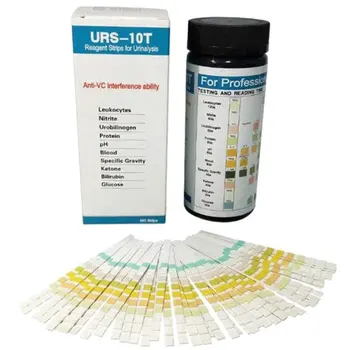 

100pcs Test Strip Fast Detection URS-10T Urine Analysis Paper Urine Ketone Test PH Acid-Base Test Paper