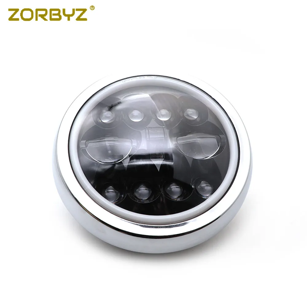 ZORBYZ " аксессуары для мотоциклов Хромированный Светодиодный фонарь для передней фары для Harley Yamaha Honda Triumph Cruisers Choppers