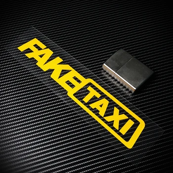 

2x Car Styling Vinyl Applique Warning Letters FAKE TAXI Bike Laptop Decorate Sticker Decals 20x3.8cm