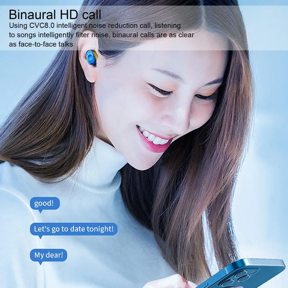 Беспроводные Bluetooth-наушники Q8 2 шт. портативные наушники-вкладыши с длительным