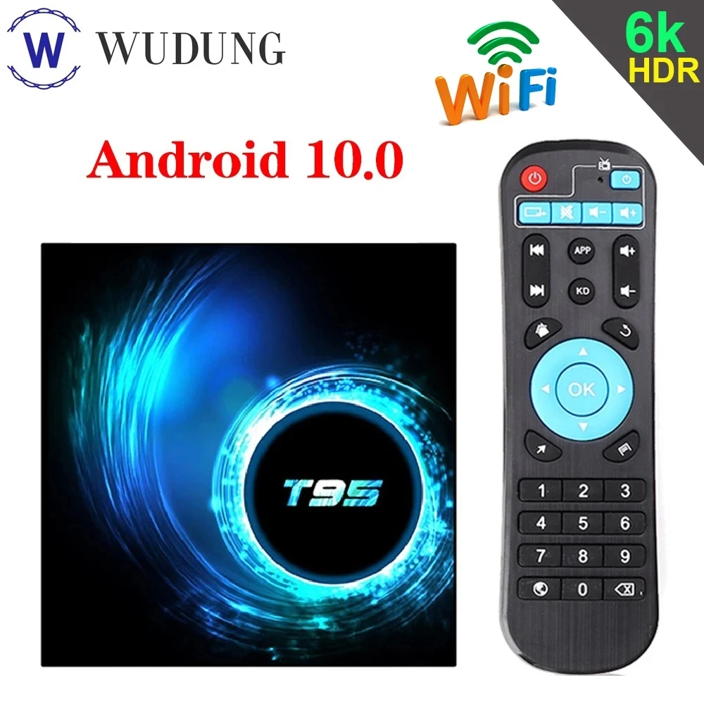 T95 Смарт ТВ коробка Allwinner H616 Android 10 0 4 Гб Оперативная память 32GB/64GB ядра 1080P H.265 6K HD
